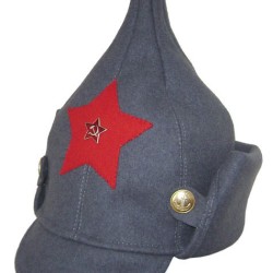 Russie Armée rouge chapeau Boudionovka gris avec de longues oreilles