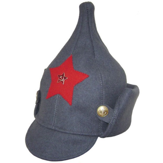 Red Army gray hat BUDENOVKA with long ears