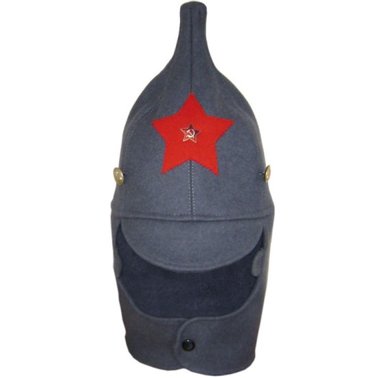 Red Army gray hat BUDENOVKA with long ears