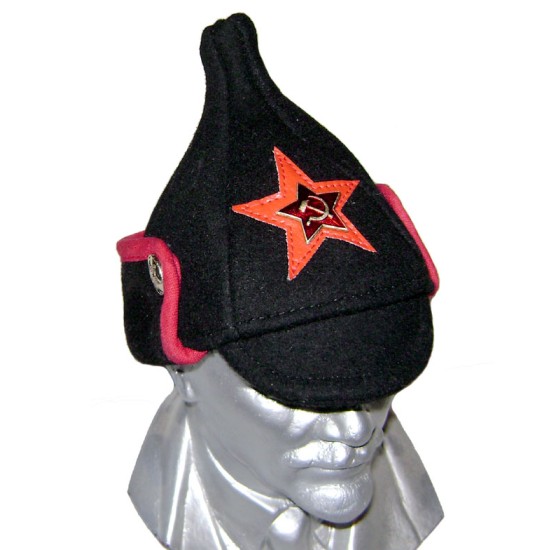 MINI "Budenovka" russe chapeau noir type de la Première Guerre mondiale