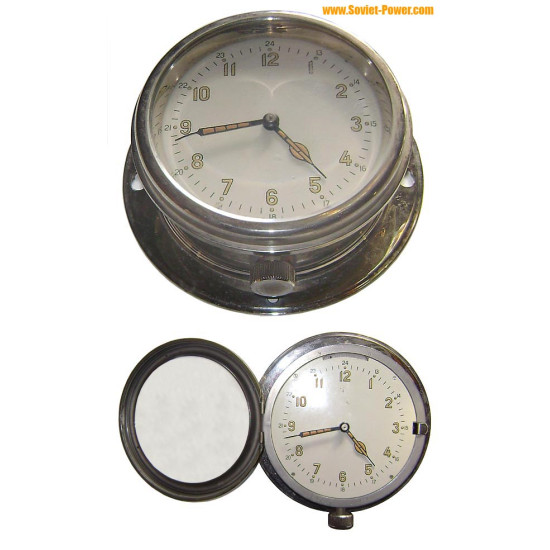 USSR Navy Ship / Submarine clock Chromeplated Watch