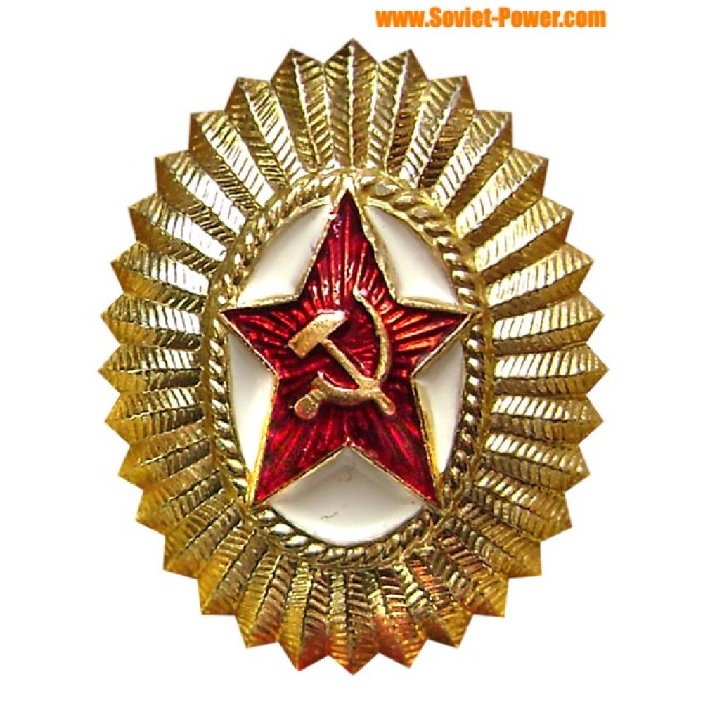 Soviet Russian Army Red Star Ushanka Hat Badge USSR Military Cockade 