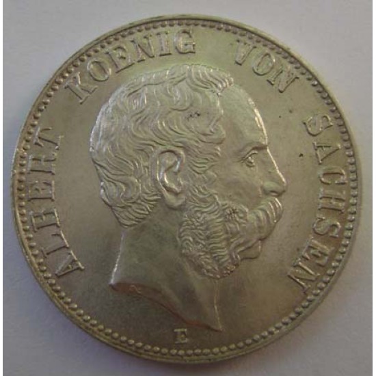 ZWEI MARK Silver German coin with Albert Koenig 1901