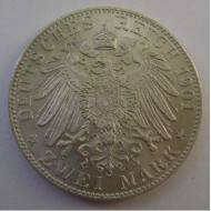 ZWEI MARK Silver German coin with Friedrich August 1901
