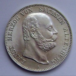 ZWEI MARK Silver German coin with Ernst I 1901