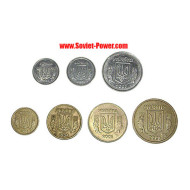 7 Ukrainian metal coins collection used now in Ukraine