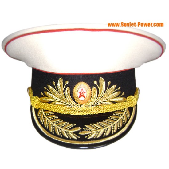 Cappello della visiera bianco sovietico / russo Artiglieria Generale