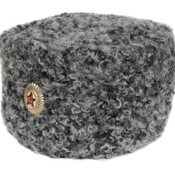High rank Soviet Officers gray fur Astrakhan hat Papakha USSR Winter ushanka hat