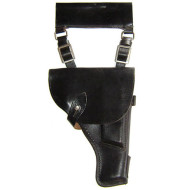 TT old black leather Marines holster with belt connection