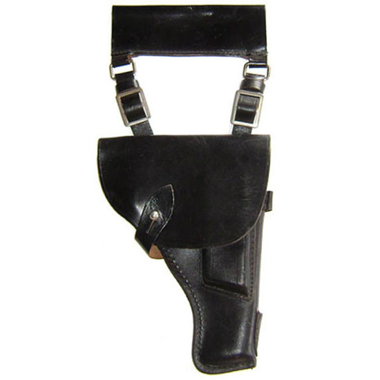 TT vieux cuir noir Marines étui avec connexion ceinture