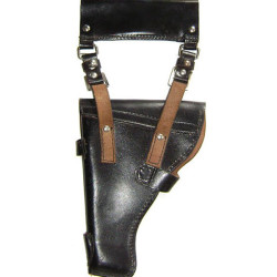 TT old black leather Marines holster with belt connection