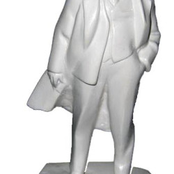 Weiße Miniaturbüste des sowjetischen kommunistischen Revolutionärs Wladimir Iljitsch Uljanow (alias Lenin) Nr. 7