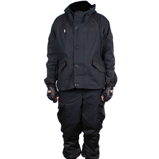Moderne GORKA 3 schwarze Winteruniform mit Fleecefutter Moderne GORKA 3 schwarze Winteruniform mit Fleecefutter