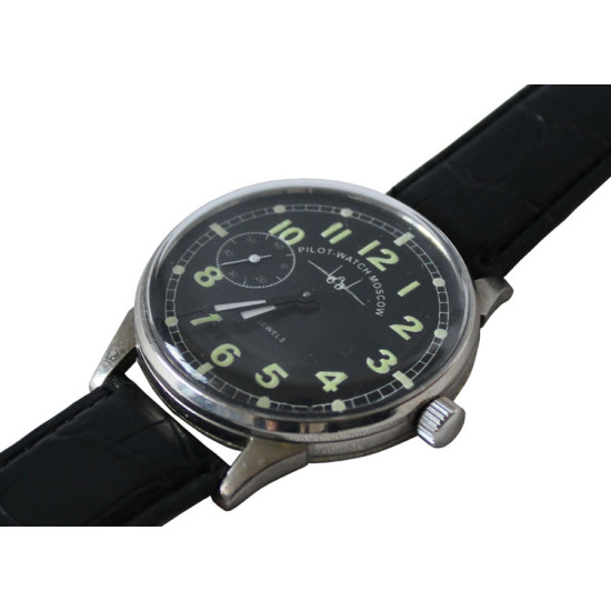 Sowjetische PILOT-Armbanduhr MOLNIYA 18 Jewels