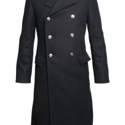 Navy Fleet Soviet woolen long black Overcoat