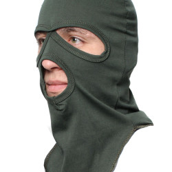 Olive Balaclava cotton hood face mask