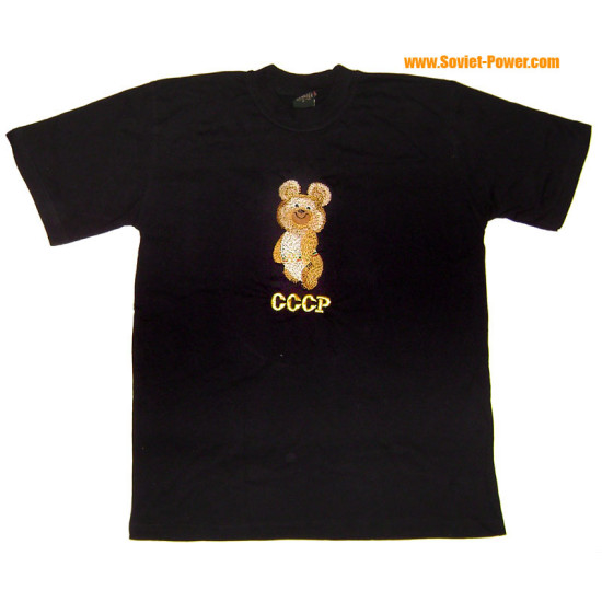 Embroidery T-SHIRT with OLYMPIC BEAR USSR Embroidery T-SHIRT with OLYMPIC BEAR USSR