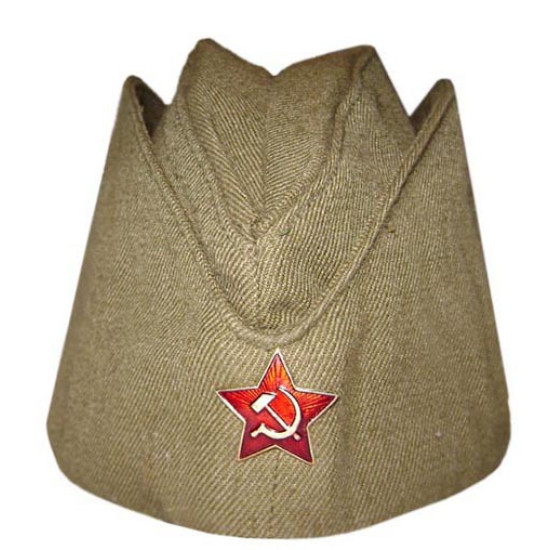 Soviet Union soldiers military green hat Red Army headwear USSR Pilotka hat