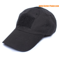 Gorra de béisbol negra táctica Ripstop con velcro