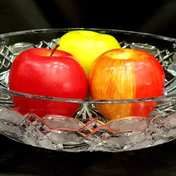 果物野菜やお菓子用アンティークチェコクリスタル花瓶メガネ