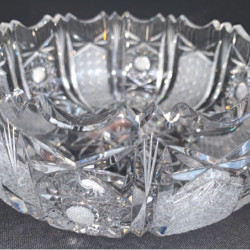 antique czech crystal  vase old glasses for fruits vegetables and sweets