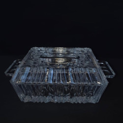 Czech crystal plate for butter or candy