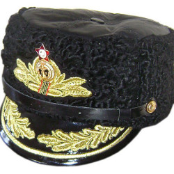 Soviet Admiral hat Navy Fleet winter Papaha hat Animal leather USSR headwear