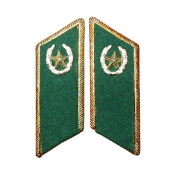 Soviet army border guards green metal collar tabs