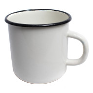 Taza de esmalte de taza de metal blanco de soldados del ejército soviético