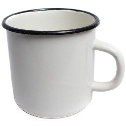 Tasse en émail de tasse en métal blanc de soldats de l'armée soviétique