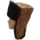 Cappello invernale ushanka di pelliccia marrone scuro sovietico con pelle scamosciata Cappello invernale ushanka di pelliccia marrone scuro sovietico con pelle scamosciata