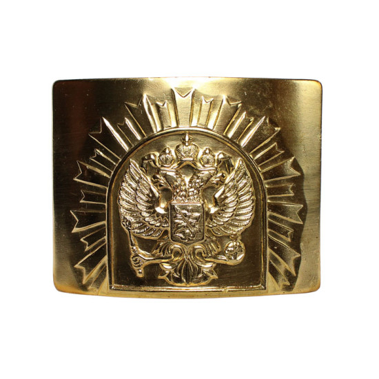 Hebilla dorada soviética para cinturón con doble águila