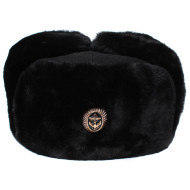 Soviet marines black warm Ushanka winter fur hat