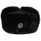 ソビエト海兵隊の黒い暖かいウシャンカの冬の毛皮の帽子