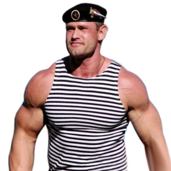 Soviet Marines sleeveless t-shirt black stripes