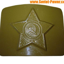 Soviet military green metal buckle with star for belt