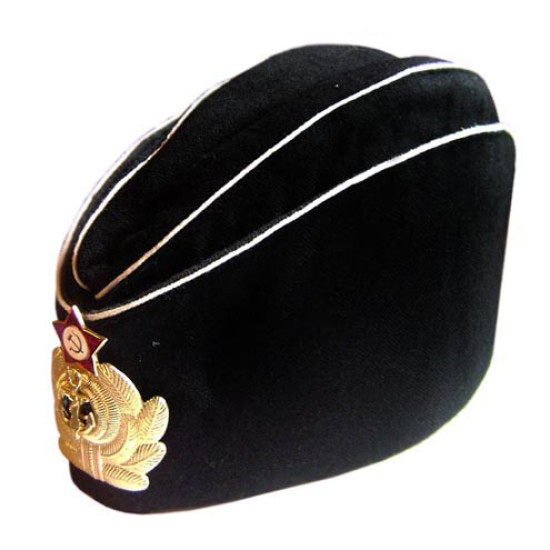 Sombrero de verano negro de oficial naval soviético Pilotka ruso