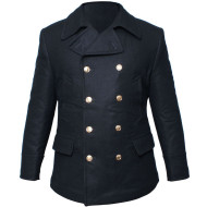 Sowjetische Marine Matrosen Mantel schwarz Marineflotte warme Winter Pea Jacket