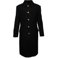 Cappotto invernale lungo nero di lana della Marina sovietica