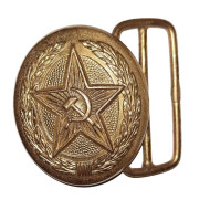 Fibbia d'oro da parata sovietica con stella URSS falce e martello