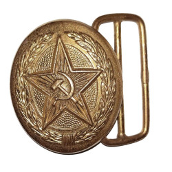 Soviet parade gold buckle with star USSR sickle and hammer