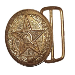 Soviet parade gold buckle with star USSR sickle and hammer