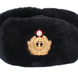 Soviet warm BLACK USHANKA Navy winter hat