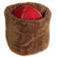 Soviet winter hat USSR Papaha brown fur hat with red top Papakha national wear