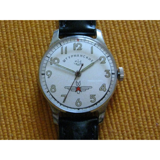 Soviet wristwatch POBEDA mechanical Victory Shturmanskie USSR watch