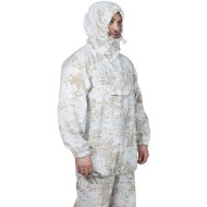 Cálido traje de invierno Enmascaramiento Traje tipo "francotirador" Camuflaje blanco como la nieve Uniforme Airsoft Ropa de caza